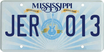 MS license plate JER013