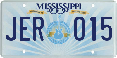 MS license plate JER015