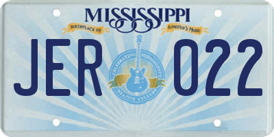 MS license plate JER022
