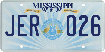 MS license plate JER026
