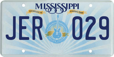 MS license plate JER029