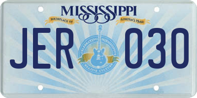 MS license plate JER030
