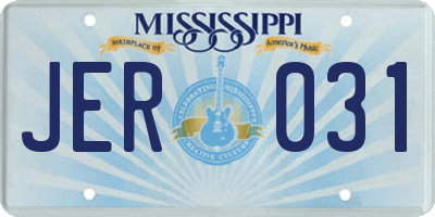 MS license plate JER031