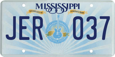 MS license plate JER037