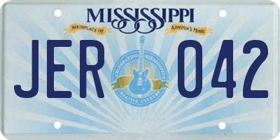 MS license plate JER042