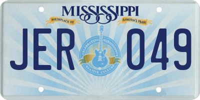 MS license plate JER049