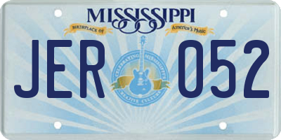 MS license plate JER052