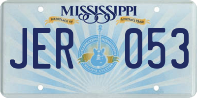 MS license plate JER053