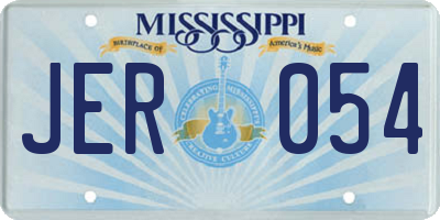 MS license plate JER054