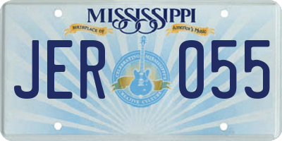 MS license plate JER055