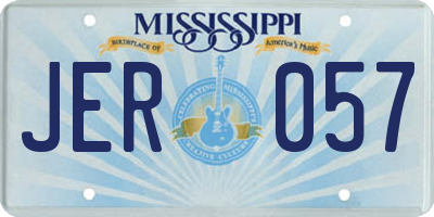 MS license plate JER057