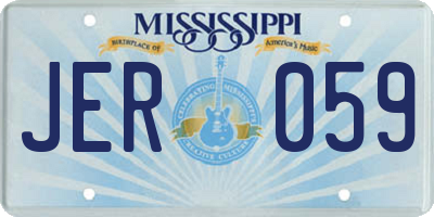 MS license plate JER059