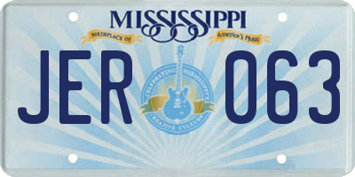 MS license plate JER063