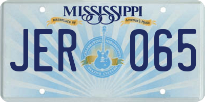 MS license plate JER065