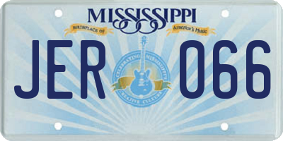 MS license plate JER066