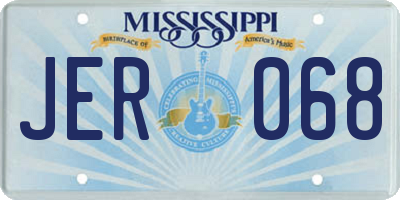 MS license plate JER068