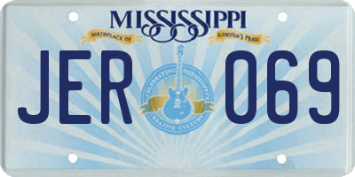MS license plate JER069