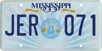 MS license plate JER071