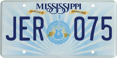 MS license plate JER075