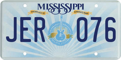 MS license plate JER076
