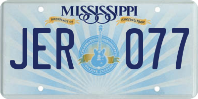 MS license plate JER077