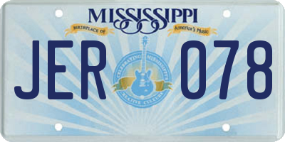 MS license plate JER078