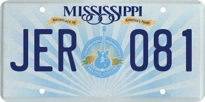 MS license plate JER081
