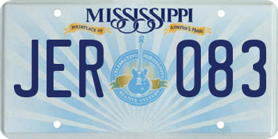 MS license plate JER083