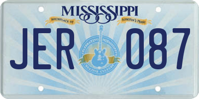 MS license plate JER087