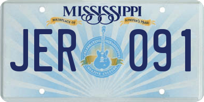 MS license plate JER091