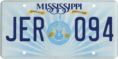 MS license plate JER094