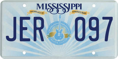 MS license plate JER097