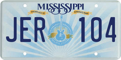 MS license plate JER104