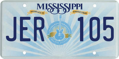 MS license plate JER105