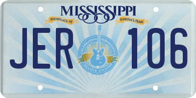 MS license plate JER106