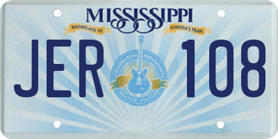 MS license plate JER108