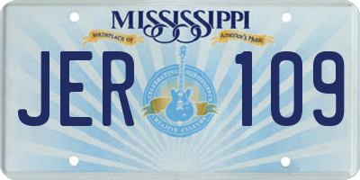 MS license plate JER109