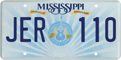 MS license plate JER110