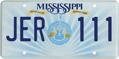 MS license plate JER111