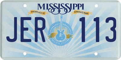 MS license plate JER113