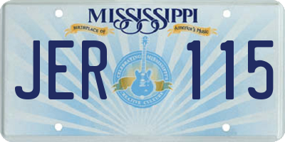 MS license plate JER115