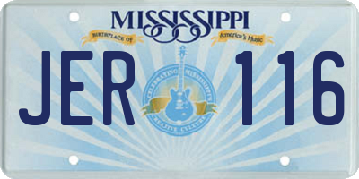 MS license plate JER116