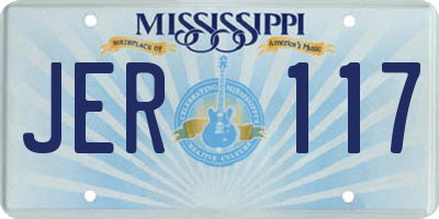 MS license plate JER117