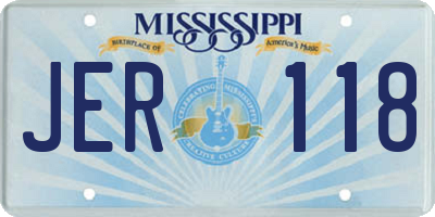 MS license plate JER118