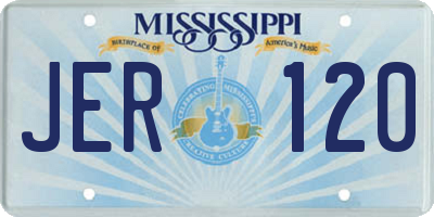 MS license plate JER120