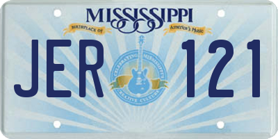 MS license plate JER121