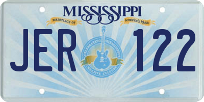 MS license plate JER122