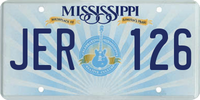 MS license plate JER126