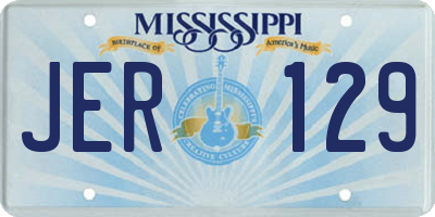 MS license plate JER129