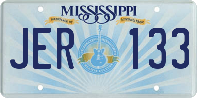 MS license plate JER133